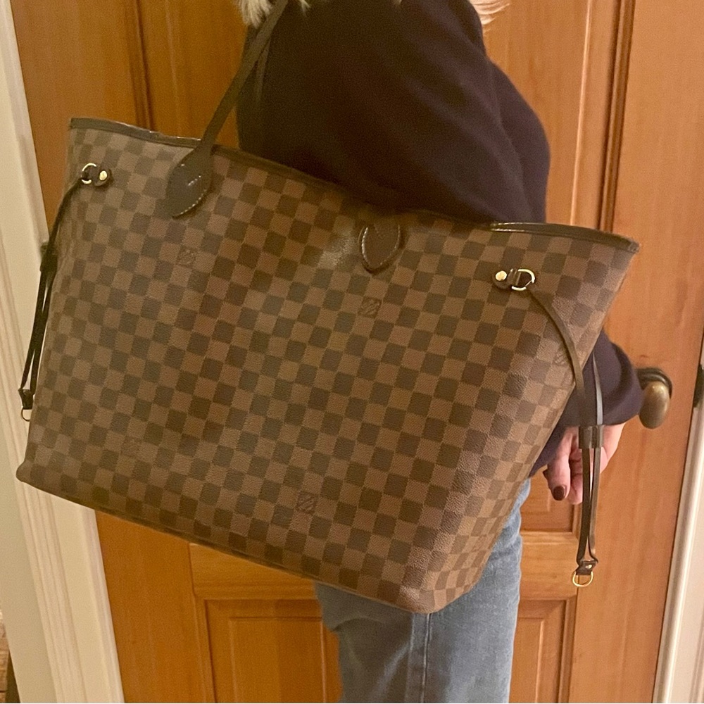 Louis Vuitton Damier Neverfull GM Tote Bag w/RECEIPT AND Custom Organizer Insert